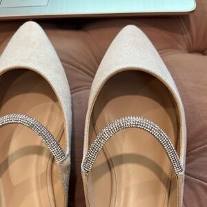 BAMBOO Cream Flats with Silver Accents